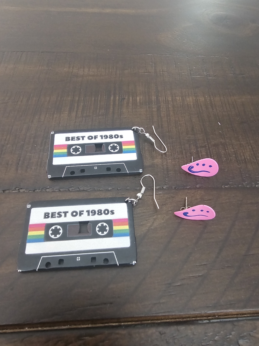 Pink And Retro Cassette Tape Earrings - 'Best of 1980s'